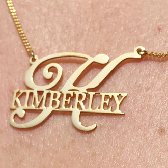 Unique Style Personalized Name Necklaces Pendants Customized Jewelry Big First Letters Nameplate Choker Necklace For Women Gifs