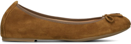 Unisa Acor suède ballerina's cognac Bruin - 41