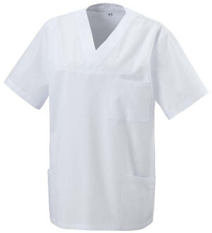 Uniseks soft touch tuniek voor volwassenen - maat XXXL Wit