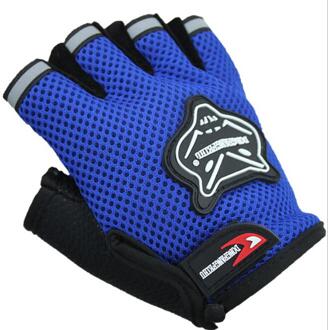 Unisex Adult Fietsen Handschoenen Non-Slipmountain Fiets Ademende Half Vinger Handschoenen Fietsen Apparatuur Outdoor Sport Blauw