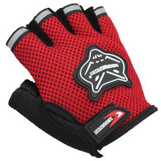 Unisex Adult Fietsen Handschoenen Non-Slipmountain Fiets Ademende Half Vinger Handschoenen Fietsen Apparatuur Outdoor Sport Rood
