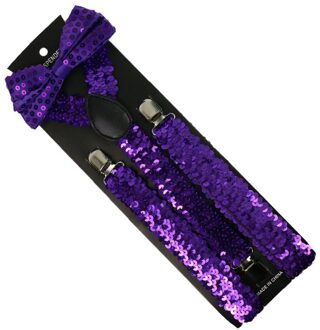 Unisex Adult Jarretel Strikje Set Pailletten Effen Kleur Verstelbare Garter Belt Outfit Feestartikelen 1 (2)