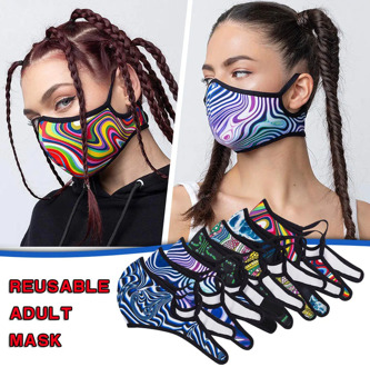 Unisex Adult Reusable Printed Mask Washable Quick-drying Mouth Cover Outdoor Protective Mask Ear No Pain Mask mascarillas