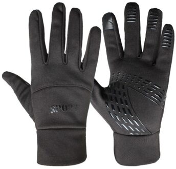 Unisex Alle Vingers Touch Screen Handschoenen Warme Winter Winddicht Rijden Fietsen Running Anti-Slip Handschoenen Dunne Fleece Voering handschoenen