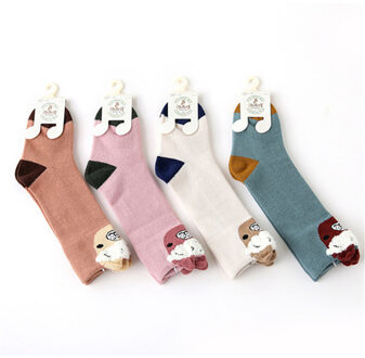 Unisex Baby Sokken 4 pairs Schattige Pure Katoen Cartoon Patroon Peinted Korte Sokken Peuter Kid Winter Warm Anti-skip sokken 0to2t