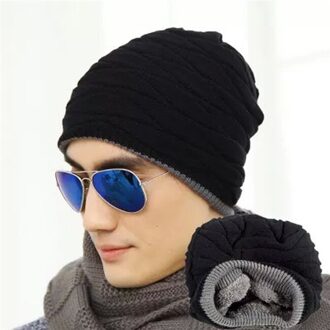 Unisex Beanie Winter Outdooor Running Cap Mannen Vrouwen Stocking Hoed Streep Gebreide Hiphop Hoed Mannelijke Vrouwelijke Warme Wol Cap Winter zwart