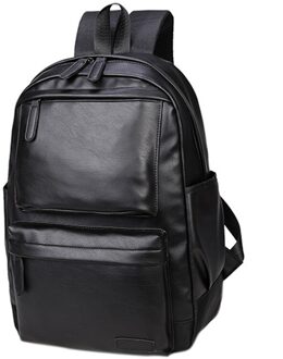 Unisex Business Backpackl Rugzakken Reistas Zwart Pu Leer Heren Mode Schoudertassen Tiener Rugzak Mannen Casual Tas