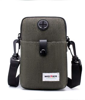 Unisex Casual Schoudertassen Waterdichte Doek Crossbody Tassen Telefoon Ipad Messenger Bags Rits Pocket Taille Tas Sport Reistas groen