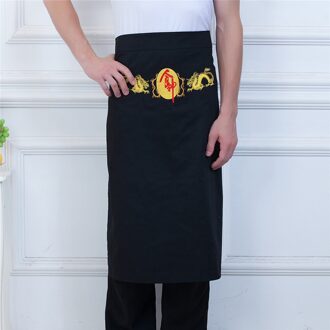 Unisex Chinese Stijl Borduurwerk Restaurant Keuken Food Service Stiksels Kleur Keuken Chef Thuis Koken Werkkleding Half Schorten 1