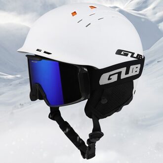 Unisex Classic Ski Helm met Veiligheid GUB Integraal gegoten Sneeuw Snowboard Helm voor Winter Sport Skiën Mannen Vrouwen wit
