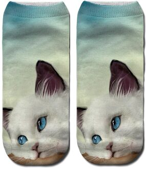Unisex Elastische Anti-Slip Volwassen 3D Patroon Cartoon Sokjes Kat Patroon Mooie 906