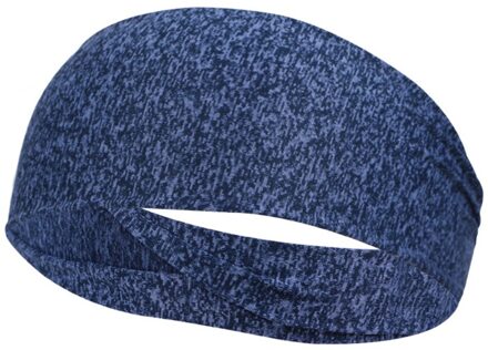 Unisex Elastische Yoga Hoofdband Sport Zweetband Fitness Bandage Running Haarband Absorberen Zweet Haarband Accessoires 1stk donker blauw