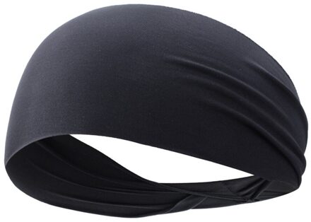 Unisex Elastische Yoga Hoofdband Sport Zweetband Fitness Bandage Running Haarband Absorberen Zweet Haarband Accessoires 1stk zwart