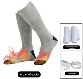 Unisex Elektrische Verwarmde Sokken Warme Sokken Boot Voeten Warmer Usb Oplaadbare Batterij Sokken Winter Outdoor Camping Ski Sport Sokken A nee accu