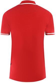 Unisex geborduurd badge poloshirt volwassene Londen (Rood) - maat S