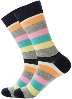 Unisex Grappige Sokken Gekamd Katoen Regenboog Kleuren Gestreepte Golvende Lijn Gelukkig Sokken Mannen Vrouwen Persoonlijkheid Fietsen Sport Sokken 2