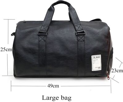 Unisex handtas Grote capaciteit Lederen Reistassen Sport gym schoudertas Handbagage Tassen mannen vrouwen Reizen Messenger zwart groot zak