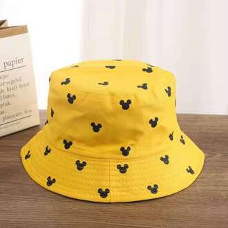 Unisex Harajuku Emmer Hoed Graffiti Brief Vrouwen Mannen Vissen Visser Hoed Zomer Outdoor Panama Hip Hop Cap geel