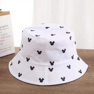 Unisex Harajuku Emmer Hoed Graffiti Brief Vrouwen Mannen Vissen Visser Hoed Zomer Outdoor Panama Hip Hop Cap wit