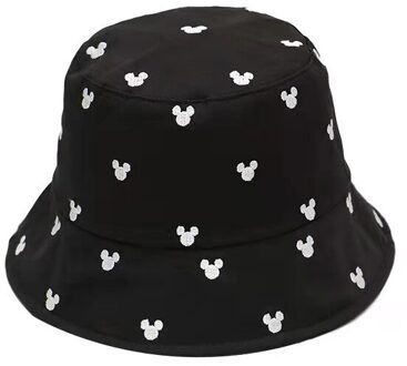 Unisex Harajuku Emmer Hoed Graffiti Brief Vrouwen Mannen Vissen Visser Hoed Zomer Outdoor Panama Hip Hop Cap zwart