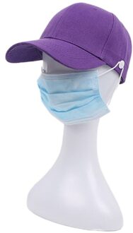 Unisex Heldere Effen Kleur Baseball Cap Met Knoppen Gezichtsmasker Houder Bescherm Oren Outdoor Sport Verstelbare Snapback Hoed