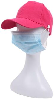 Unisex Heldere Effen Kleur Baseball Cap Met Knoppen Gezichtsmasker Houder Bescherm Oren Outdoor Sport Verstelbare Snapback Hoed