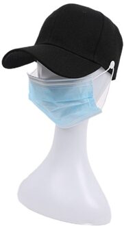 Unisex Heldere Effen Kleur Baseball Cap Met Knoppen Gezichtsmasker Houder Bescherm Oren Outdoor Sport Verstelbare Snapback Hoed