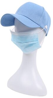 Unisex Heldere Effen Kleur Baseball Cap Met Knoppen Gezichtsmasker Houder Bescherm Oren Outdoor Sport Verstelbare Snapback Hoed