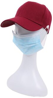 Unisex Heldere Effen Kleur Baseball Cap Met Knoppen Gezichtsmasker Houder Bescherm Oren Outdoor Sport Verstelbare Snapback Hoed