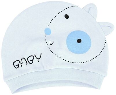 Unisex Herfst Baby Hoed Warm Katoen Peuter Beanie Cap Kids Meisje Jongen Hoeden 0 ~ 3 Maand baby 0202 blauw