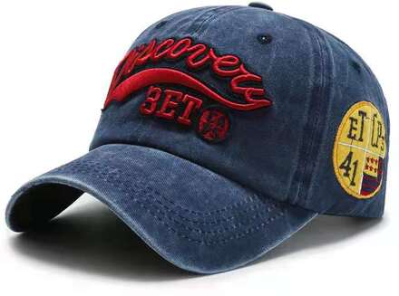 Unisex Hoeden Katoen Hoed Baseball Cap Mannen Vrouwen Lente Zomer Cap Hiphop Hoeden Voor Cowboy Slijpen Multicolor Borduurwerk cap Blauw