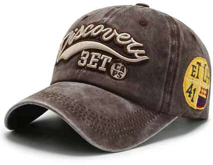 Unisex Hoeden Katoen Hoed Baseball Cap Mannen Vrouwen Lente Zomer Cap Hiphop Hoeden Voor Cowboy Slijpen Multicolor Borduurwerk cap Bruin