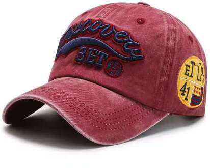 Unisex Hoeden Katoen Hoed Baseball Cap Mannen Vrouwen Lente Zomer Cap Hiphop Hoeden Voor Cowboy Slijpen Multicolor Borduurwerk cap wijn rood