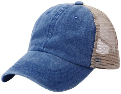 Unisex Hoeden Outdoor Katoenen Geborduurde Mesh Baseball Capss Casual Hoeden Hip Hop Baseball Caps Gorras Mujer Pet Homme blauw