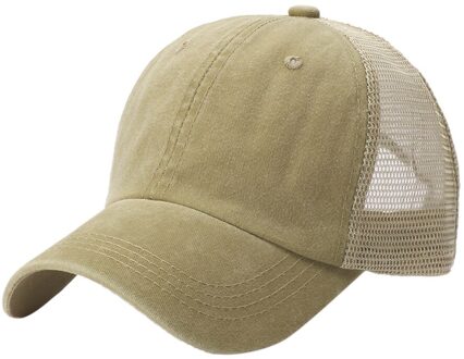 Unisex Hoeden Outdoor Katoenen Geborduurde Mesh Baseball Capss Casual Hoeden Hip Hop Baseball Caps Gorras Mujer Pet Homme khaki