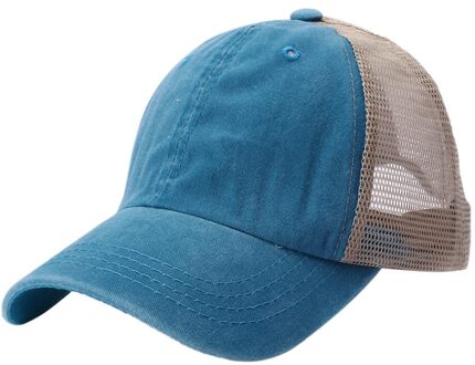 Unisex Hoeden Outdoor Katoenen Geborduurde Mesh Baseball Capss Casual Hoeden Hip Hop Baseball Caps Gorras Mujer Pet Homme licht blauw