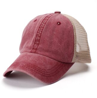 Unisex Hoeden Outdoor Katoenen Geborduurde Mesh Baseball Capss Casual Hoeden Hip Hop Baseball Caps Gorras Mujer Pet Homme wijn