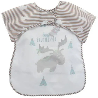Unisex Infant Toddler Baby Smock Feeding Accessories Kids Waterproof Cartoon Short Sleeved Bib Burp Cloths