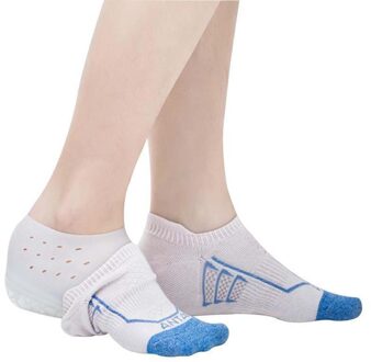 Unisex Invisible Hoogte Toename Sokken Hak Pads Siliconen Inlegzolen Voor Voet Massage Effen Kleur Inlegzolen Voor Vrouwen Inserts wit