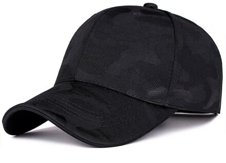 Unisex Katoen Caps Camouflage Baseball Cap Mannen Vrouwen Zomer Snapback Hoeden Verstelbare Hiphop Zonnehoed Caps Vrouwelijke Bot zwart