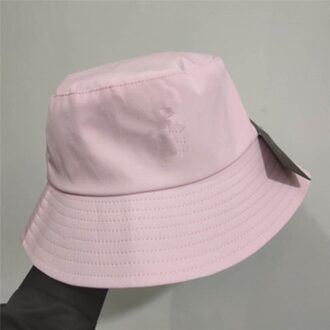 Unisex Katoen Emmer Hoeden Vrouwen Branded Zonnebrandcrème Panama Hoed Mannen Pure Kleur Sunbonnet Fedora Outdoor Visser Hoed Strand Cap Roze
