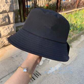 Unisex Katoen Emmer Hoeden Vrouwen Branded Zonnebrandcrème Panama Hoed Mannen Pure Kleur Sunbonnet Fedora Outdoor Visser Hoed Strand Cap zwart