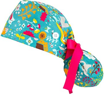 Unisex Katoen Scrubs Cap Met Knoppen Zweetband Bouffant Hoed Tie Terug Verstelbare Schoonheidssalon Verpleging Werken Caps Enfermera A50