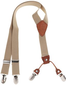Unisex Kids Jongen Verstelbare Slanke Broek Bretels Bretels Riem Multi Kleuren Beige