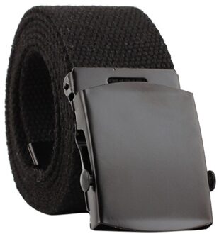 Unisex Kleding Aaccessories Mannen Vrouwen Automatische Mode Nylon Riem Volwassen Effen Gesp Fans Toevallige Gebreide Pin Gesp Canvas Riem zwart