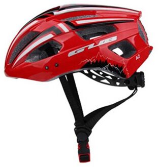 Unisex Led Light Fietshelm Intergrally-Gegoten Fietshelm Sport Oplaadbare Veilig Hoed Volwassen Anti-Collision Fietsen Cap gub rood