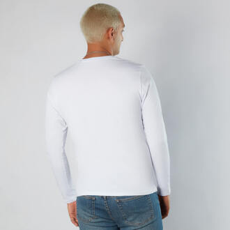 Unisex Long Sleeve T-Shirt - Wit - XL - Wit
