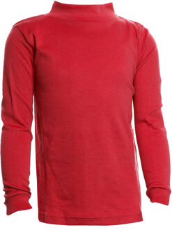 Unisex LPG700 t-shirt met lange mouwen en halve hals voor jongens en meisjes Rood - 16J / 176cm