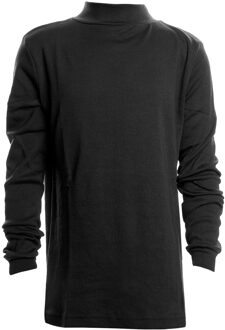 Unisex LPG700 t-shirt met lange mouwen en halve hals voor jongens en meisjes Zwart - 10J / 140cm