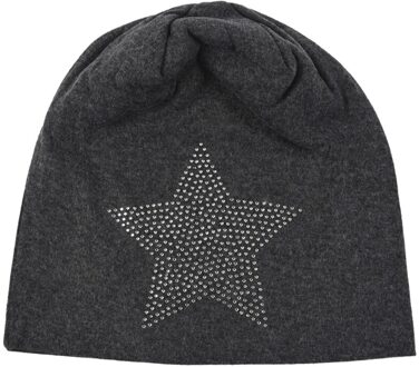 Unisex Mannen Vrouwen Classic Star Rhinestone Slouch Beanie Cap Katoenen Muts